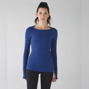 Lululemon Kanto Catch Me Now Long Sleeve Top Blue size 6 small running pullover